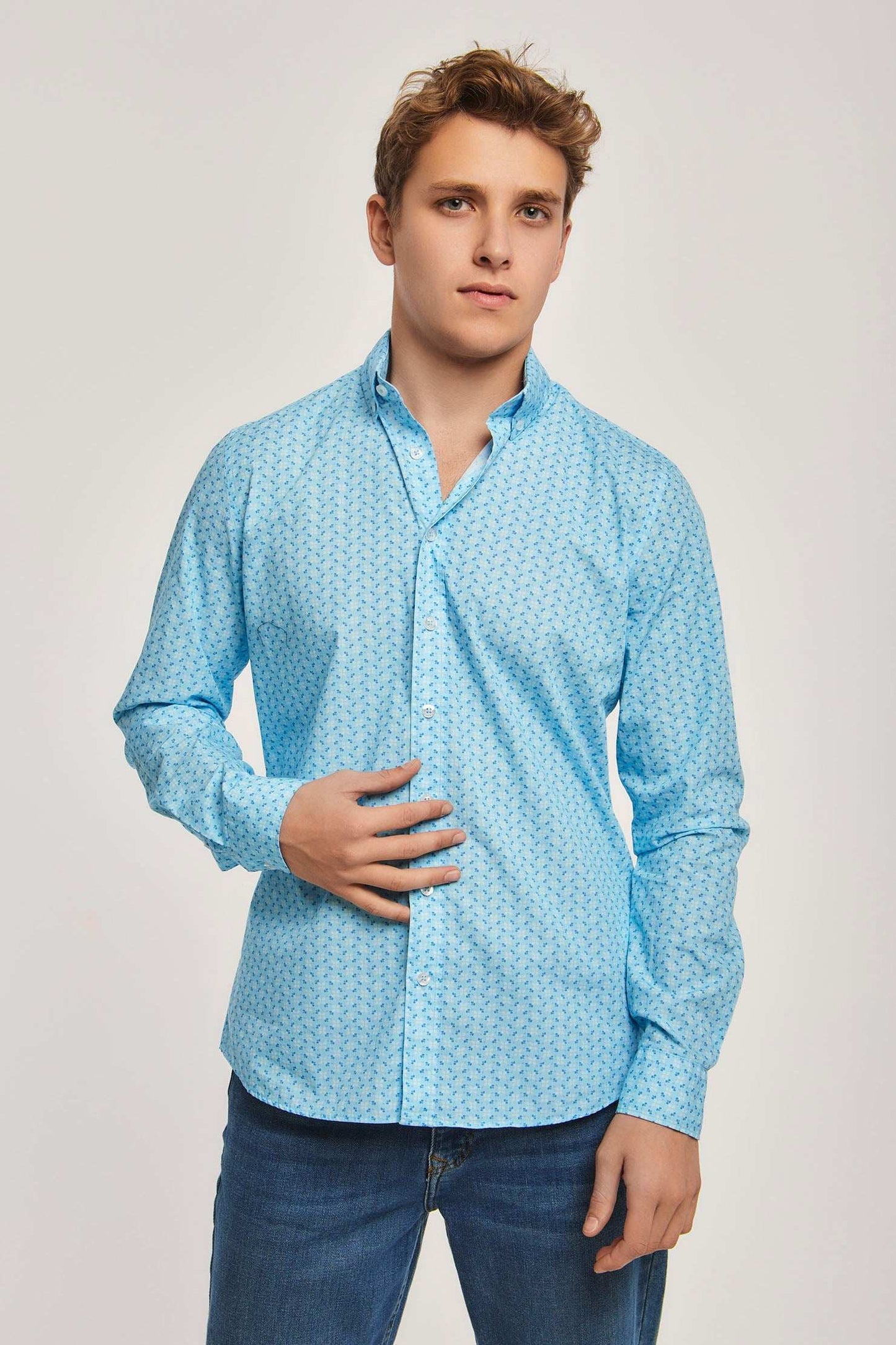 Men Slim Fit Shirt - Blue