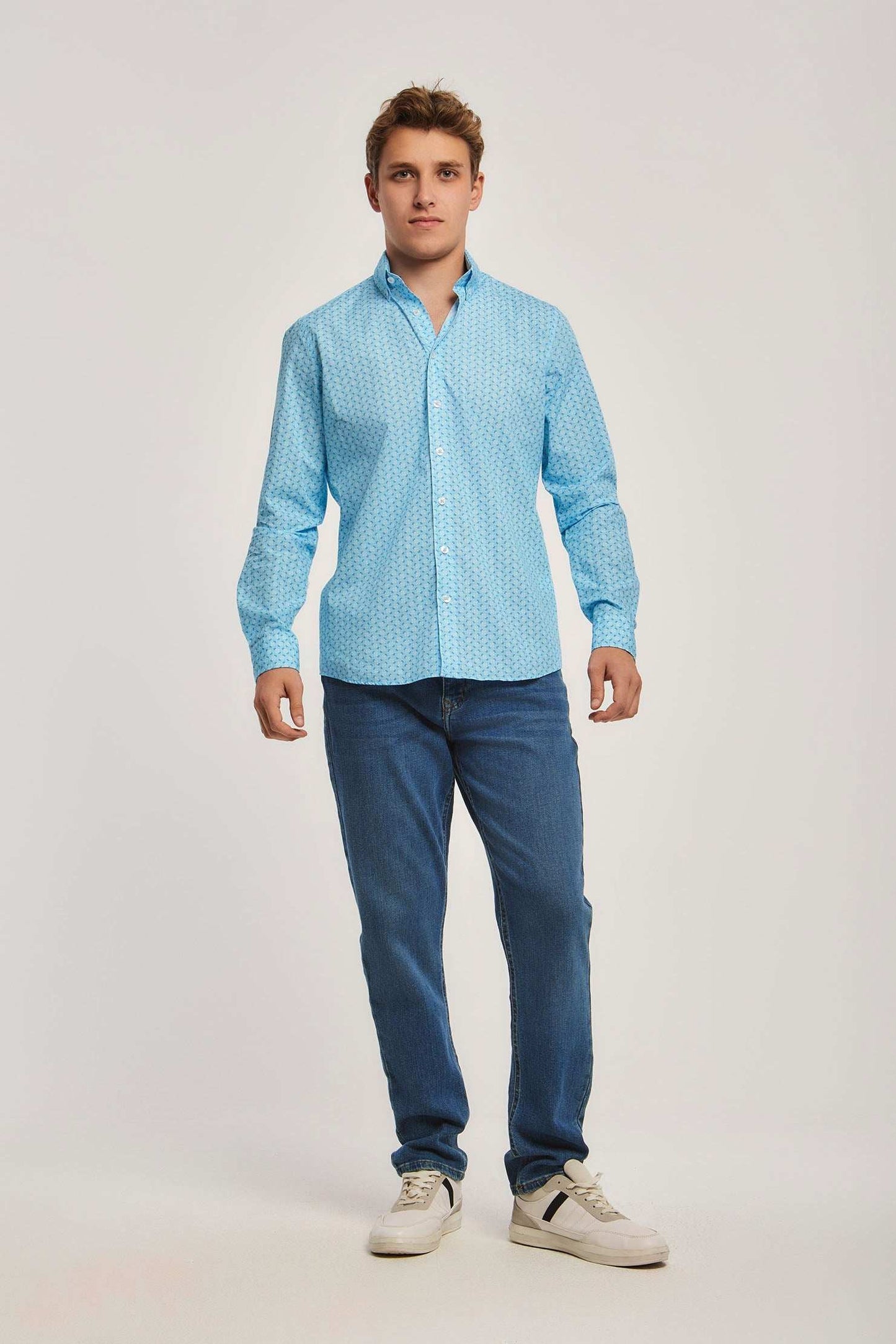 Men Slim Fit Shirt - Blue
