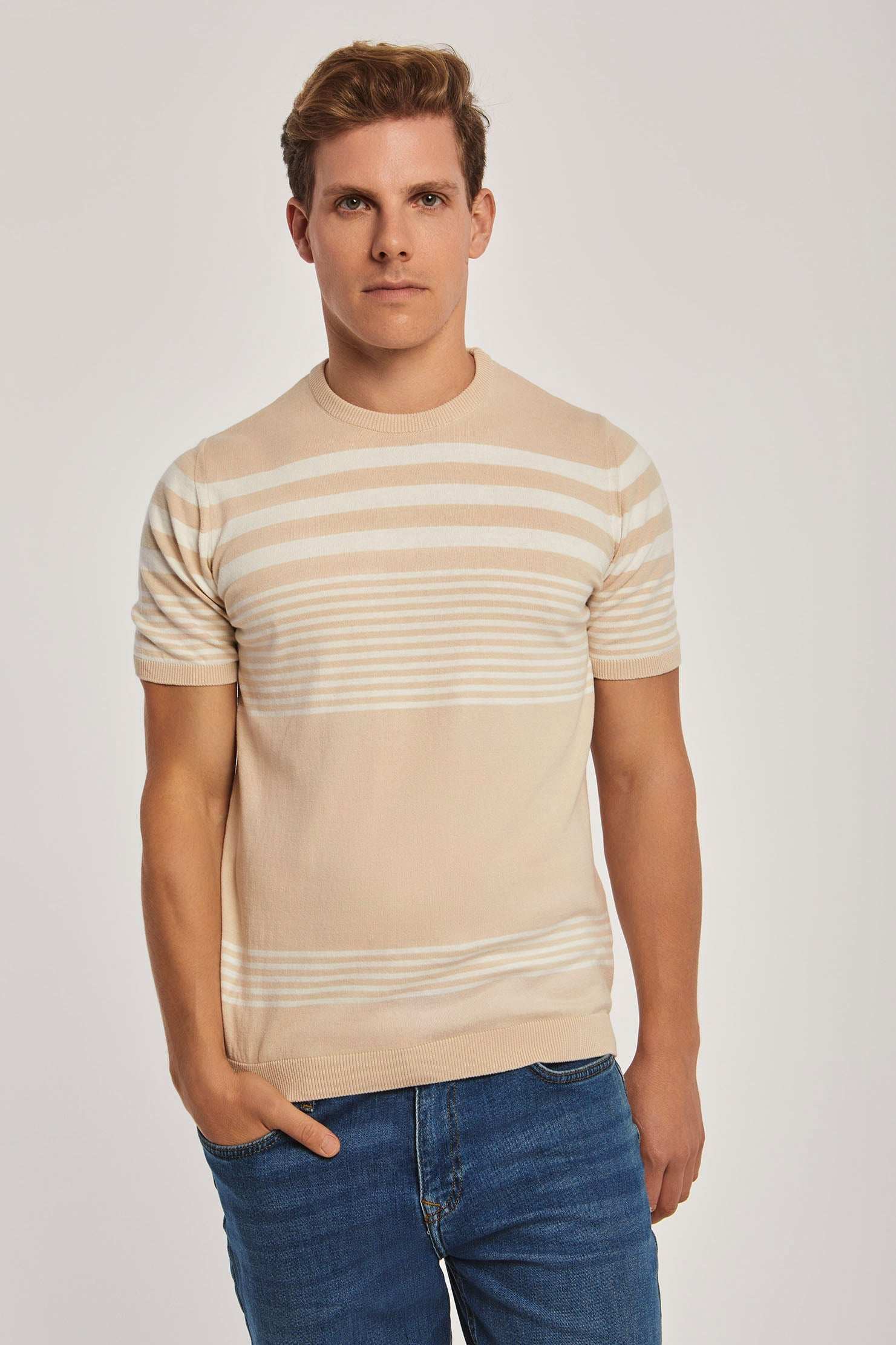 Men Regular Fit T-Shirt -  Brown