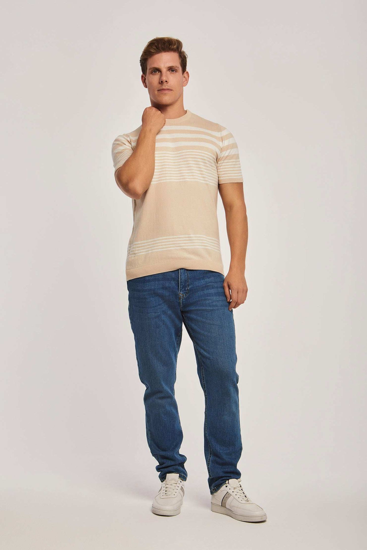 Men Regular Fit T-Shirt -  Brown