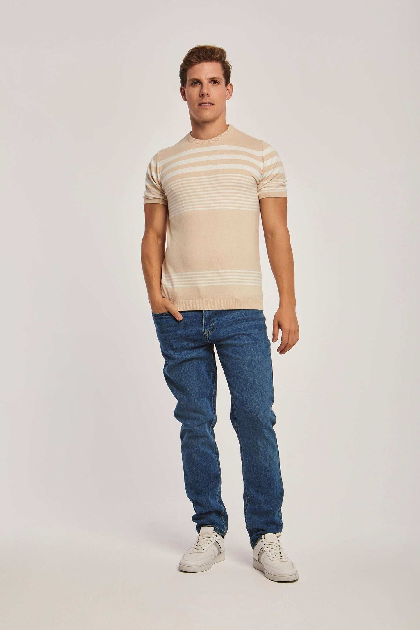 Men Regular Fit T-Shirt -  Brown