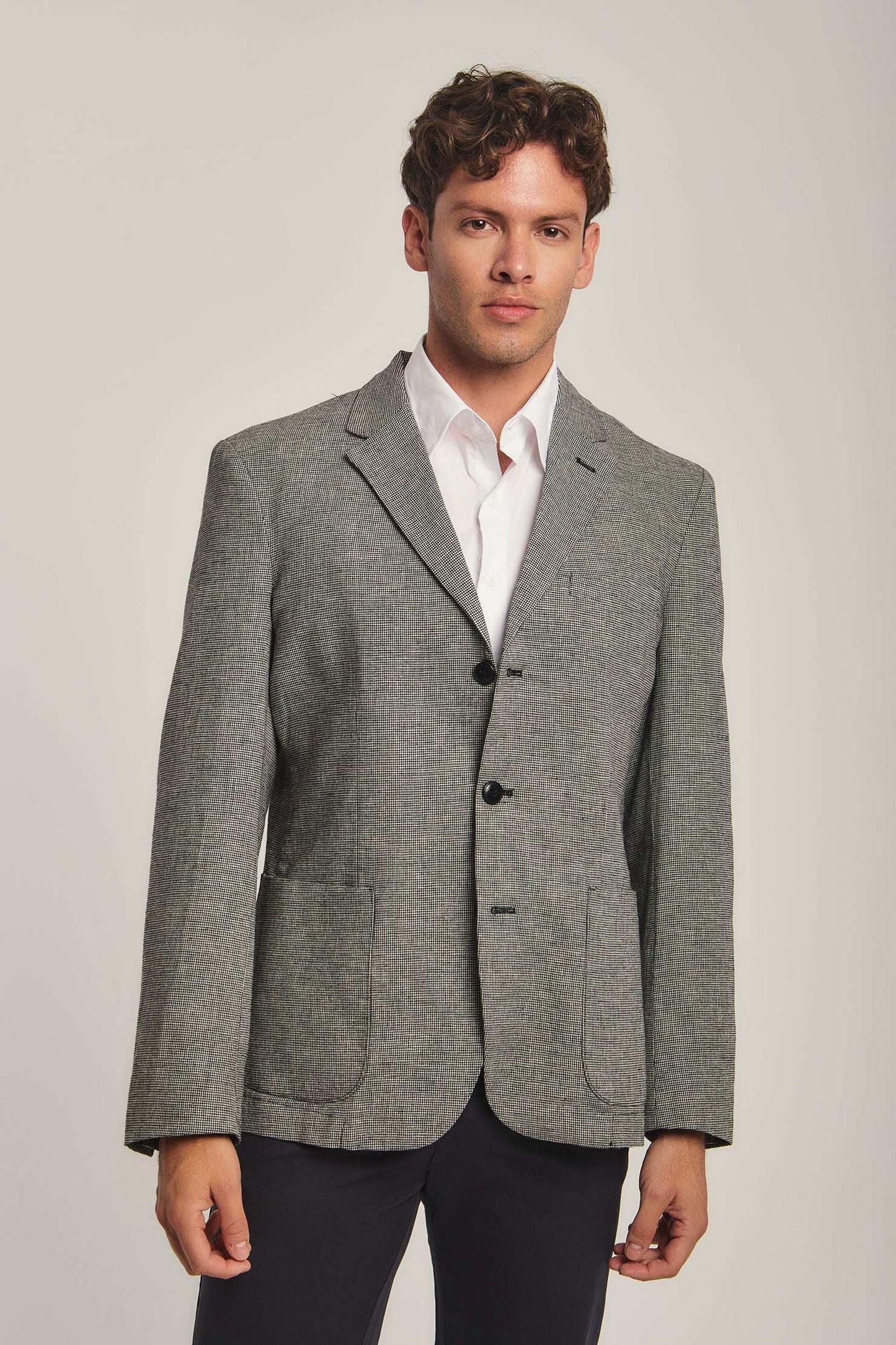 Men Slim Fit Blazer - Black