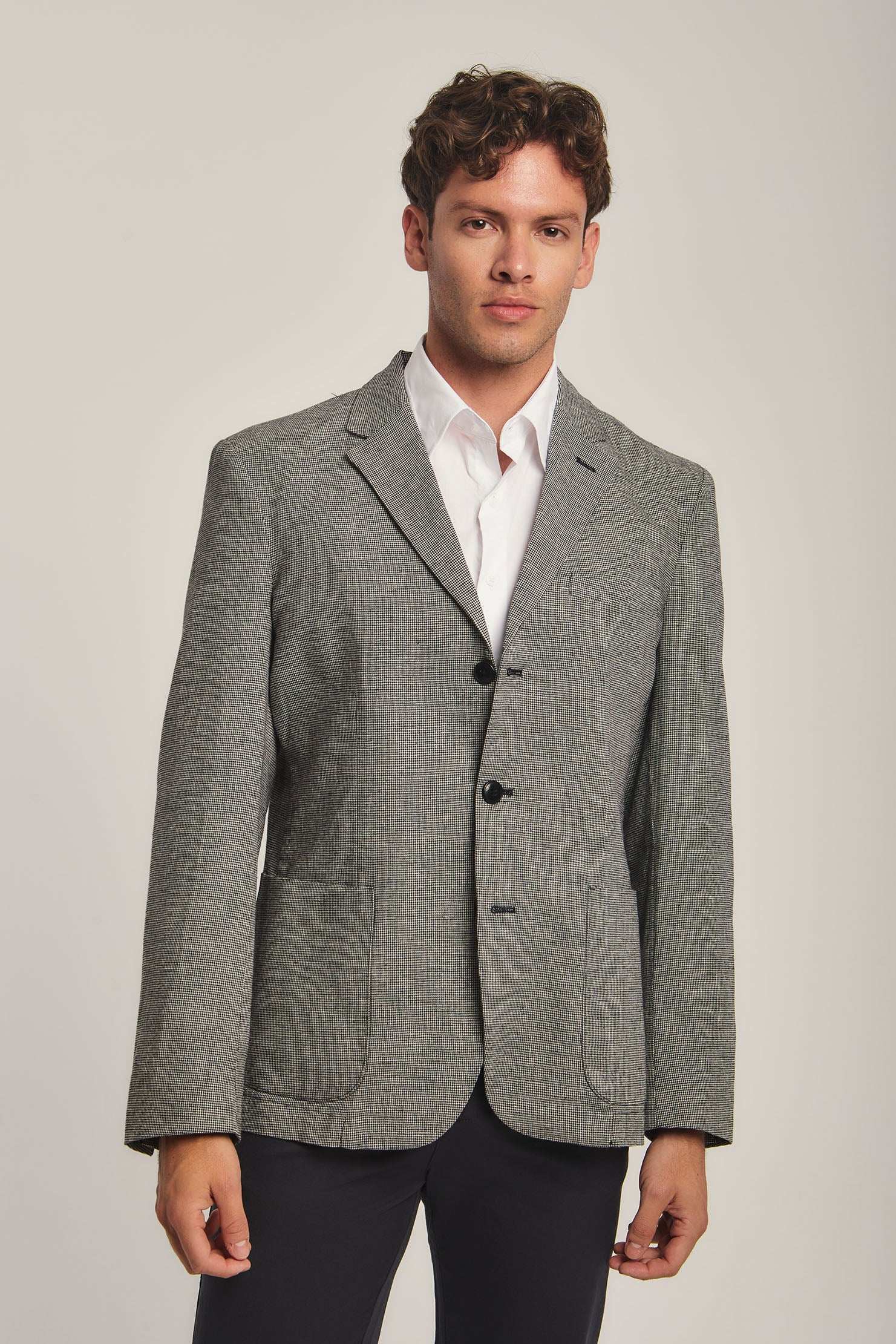 Men Slim Fit Blazer - Black
