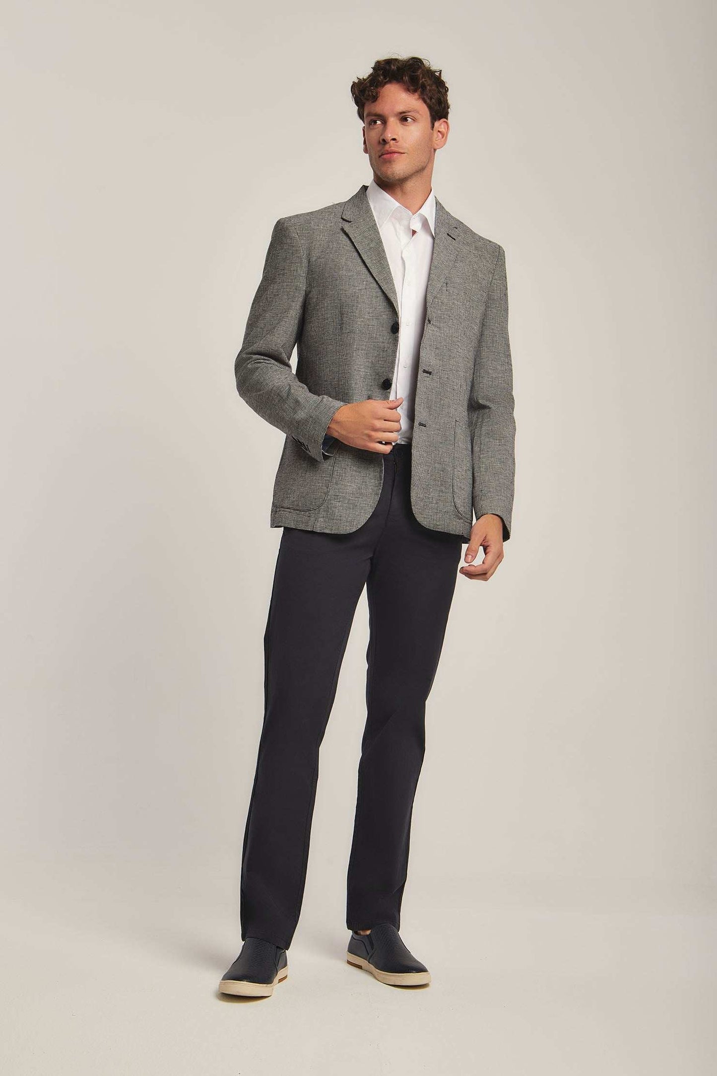 Men Slim Fit Blazer - Black