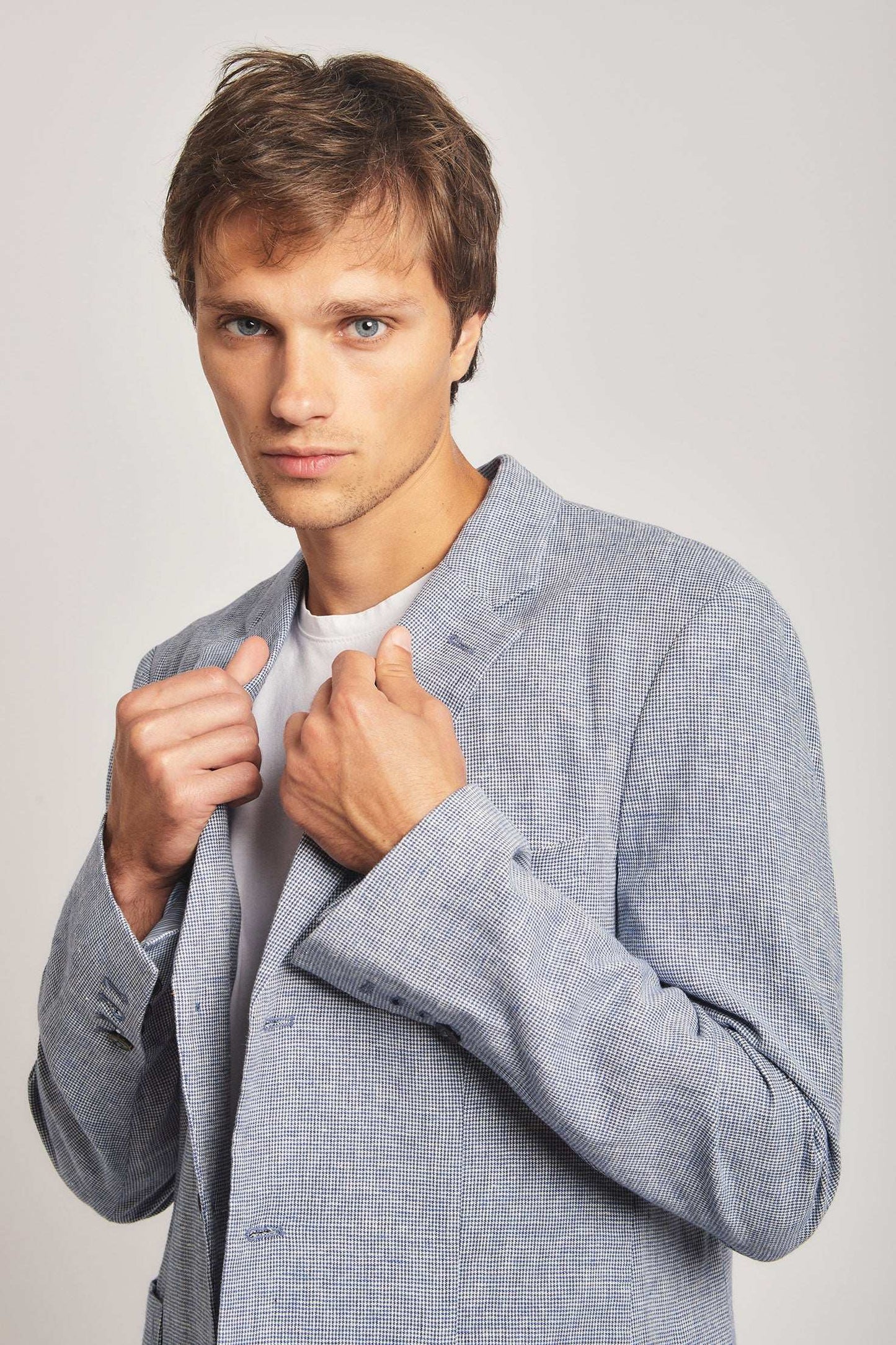 Men Slim Fit Blazer - Blue