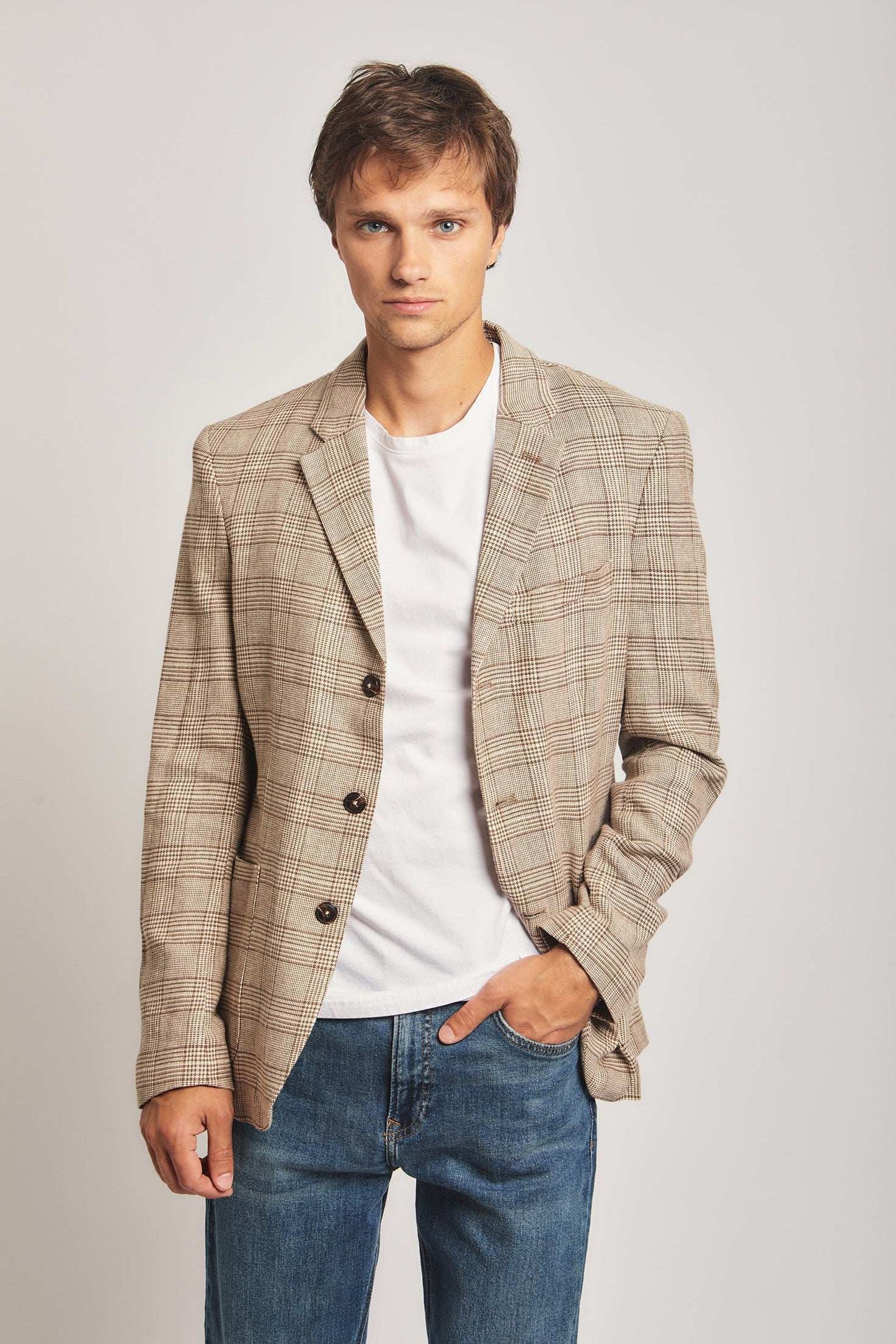 Men Regular Fit Blazer - Brick Red