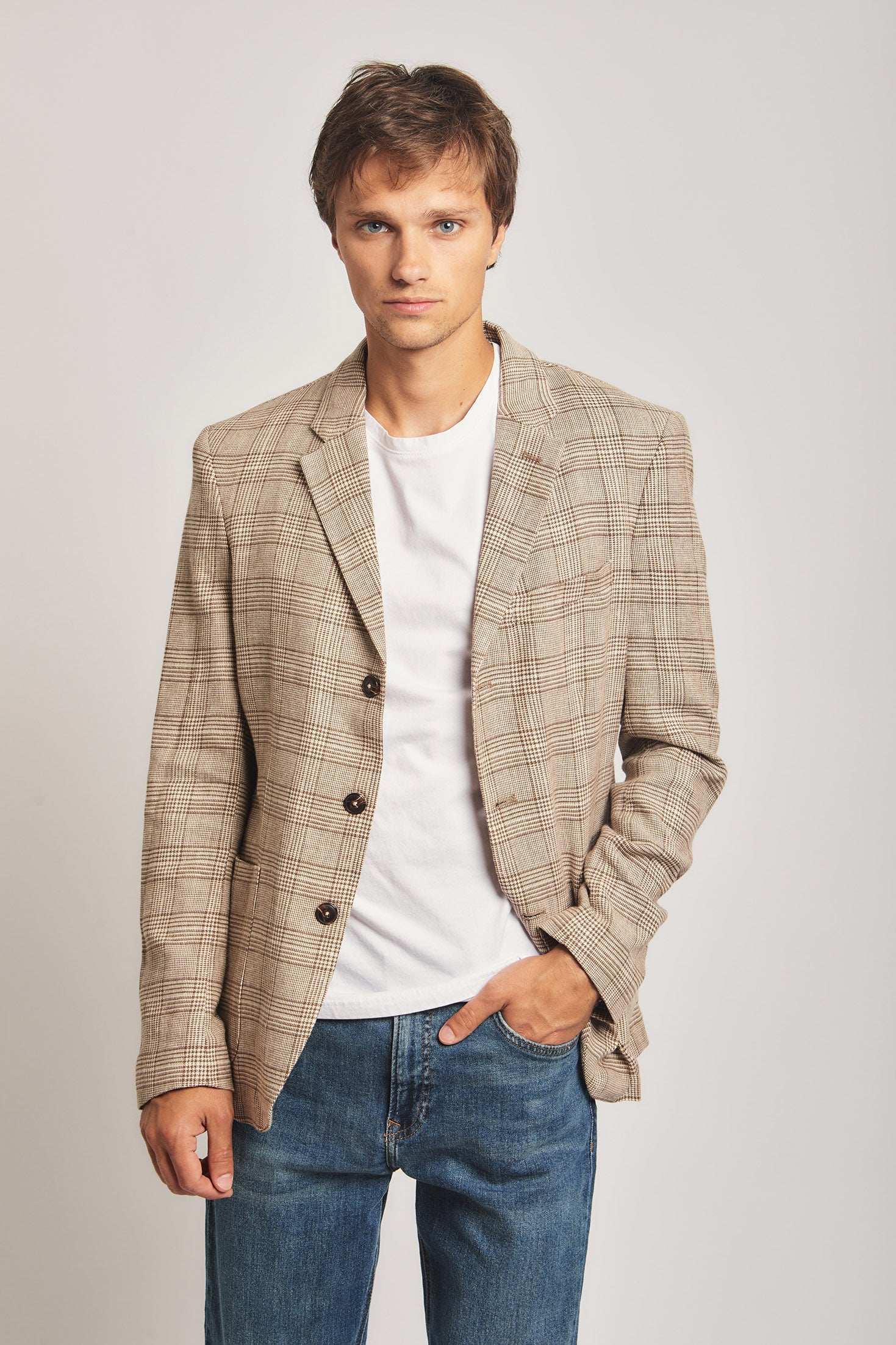 Men Regular Fit Blazer - Brick Red