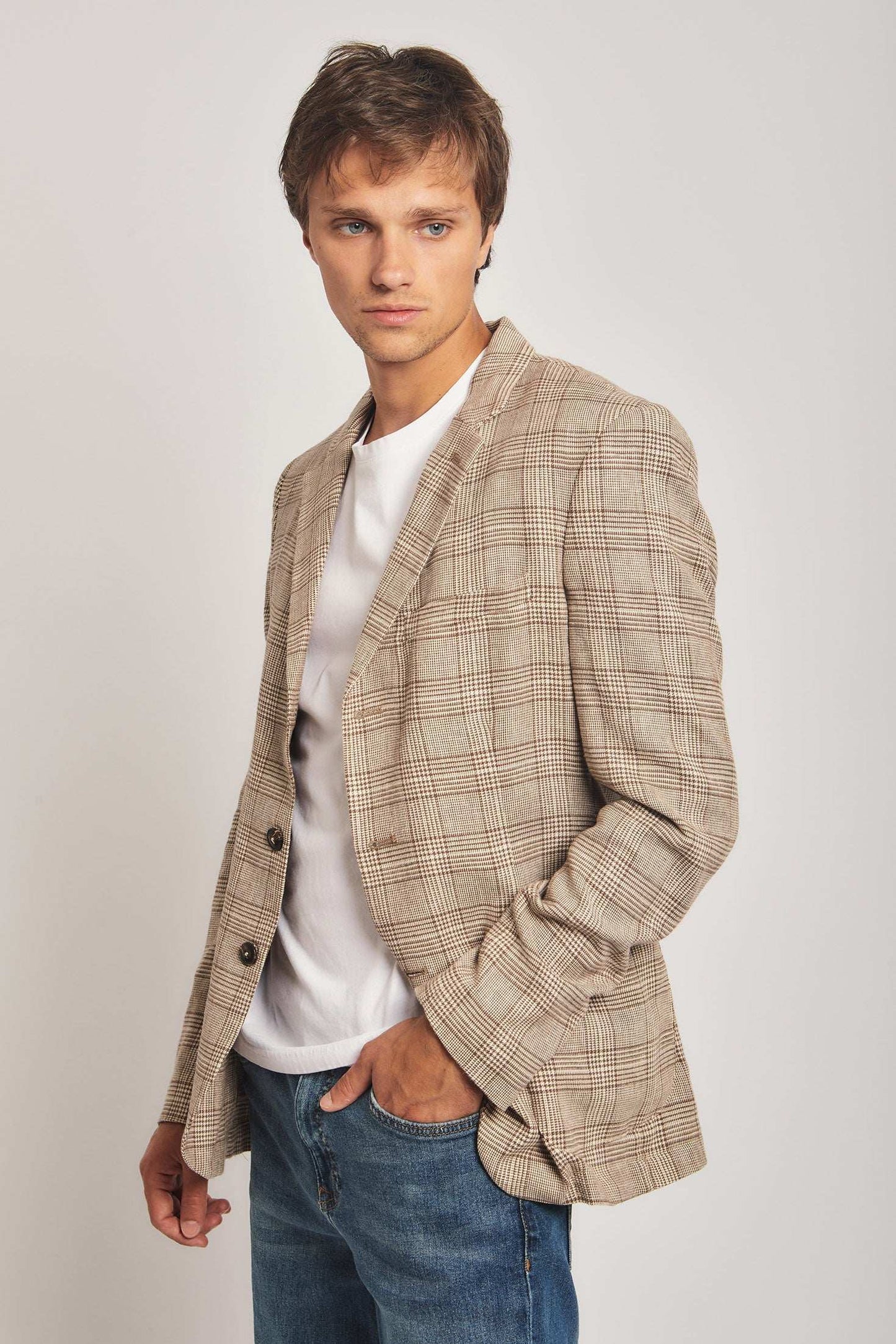 Men Regular Fit Blazer - Brick Red
