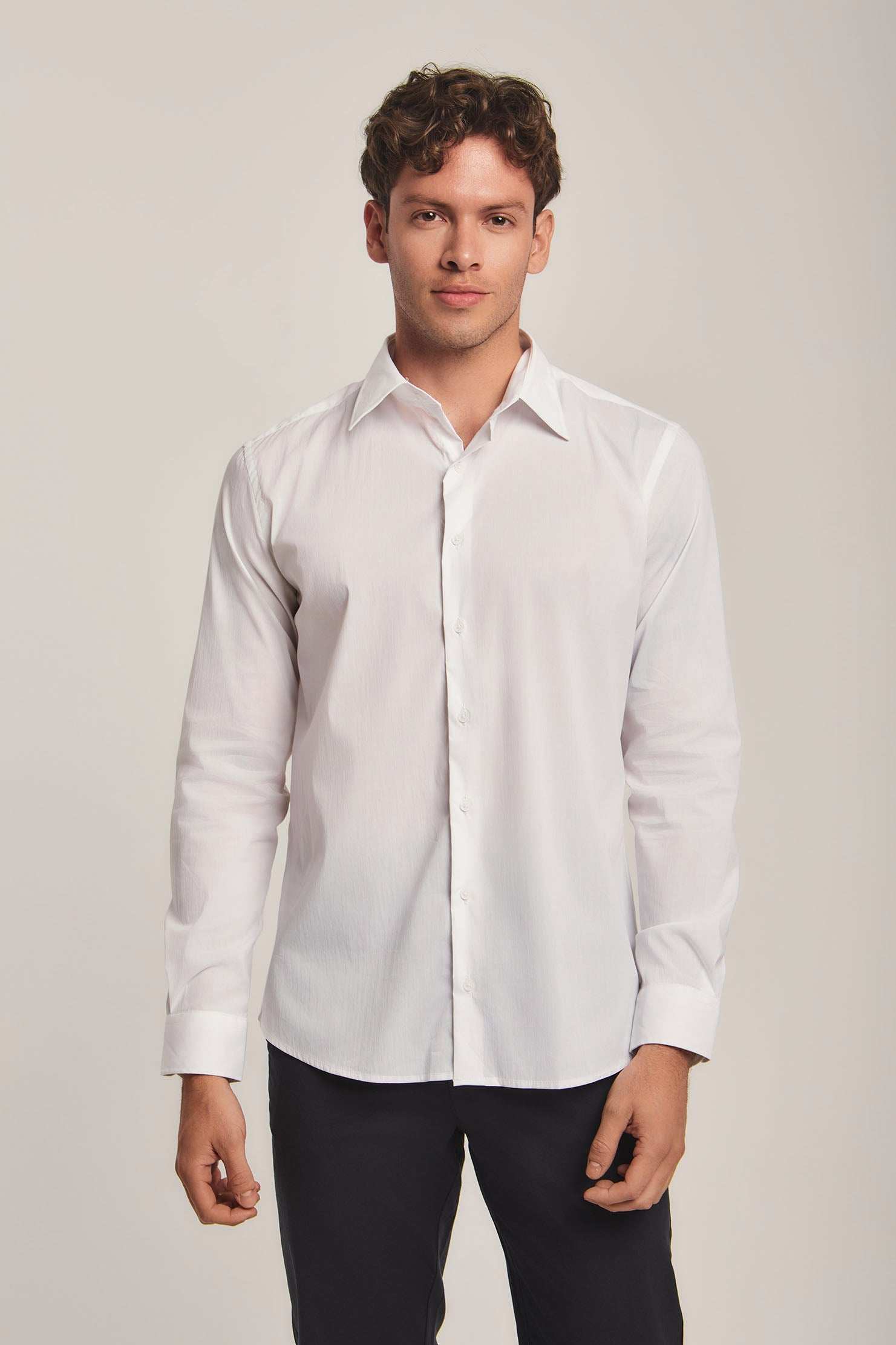 Men Slim Fit Shirt - White