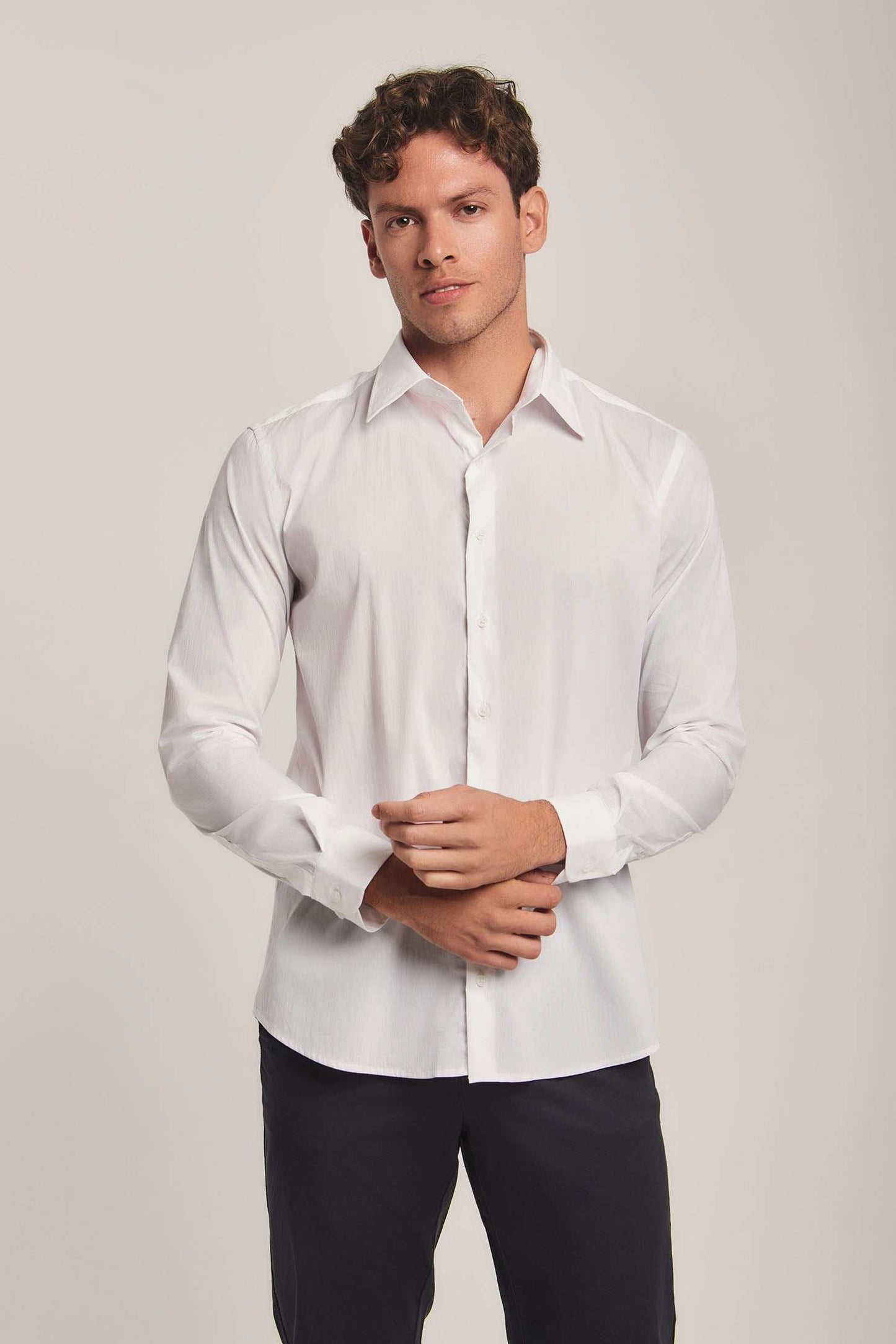 Men Slim Fit Shirt - White