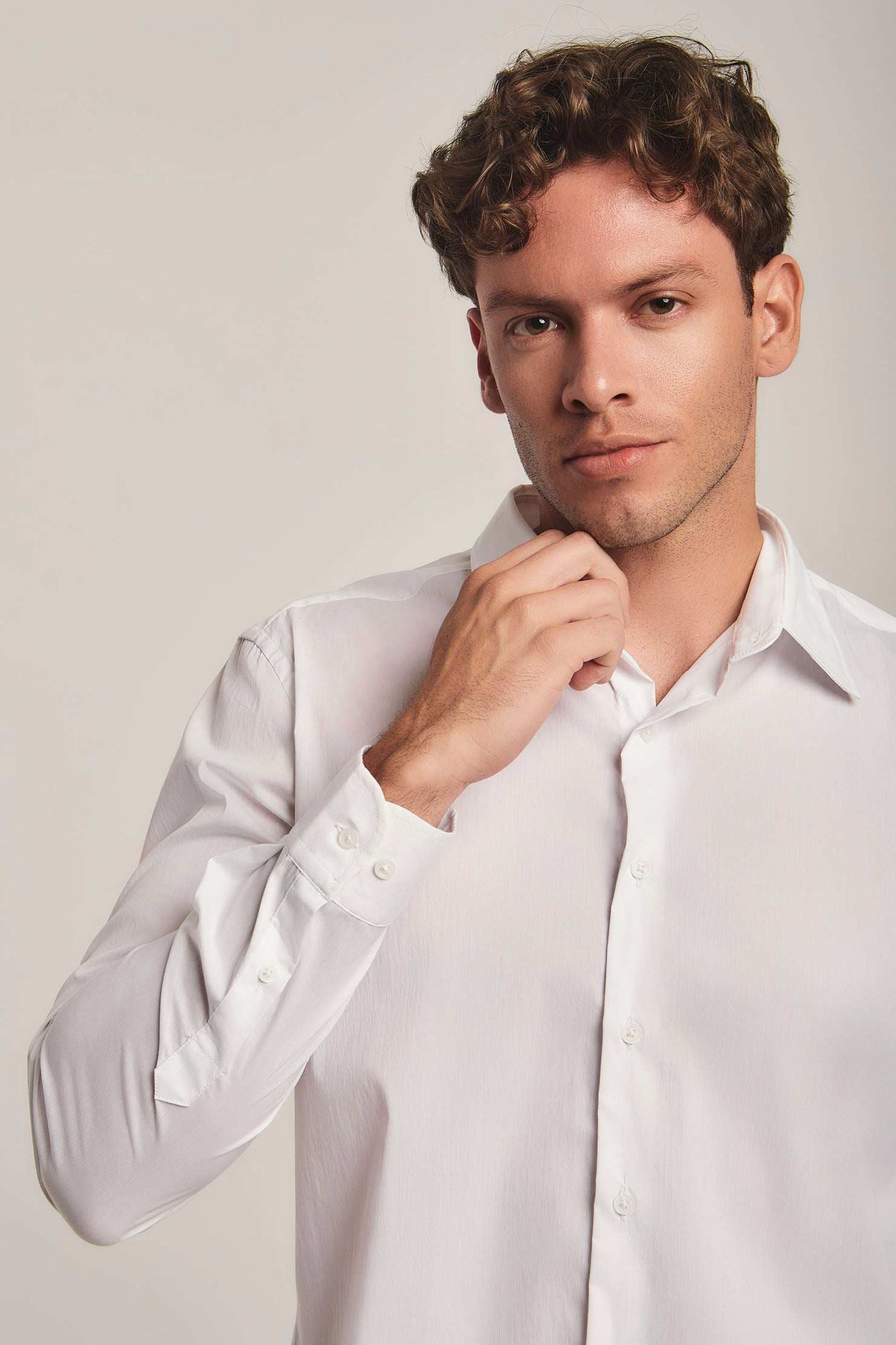 Men Slim Fit Shirt - White