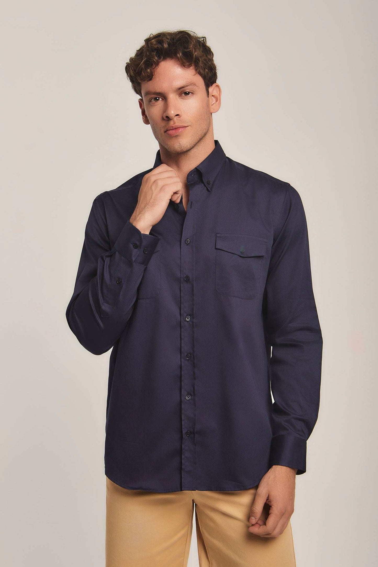 Men Regular Fit Shirt -  Navy