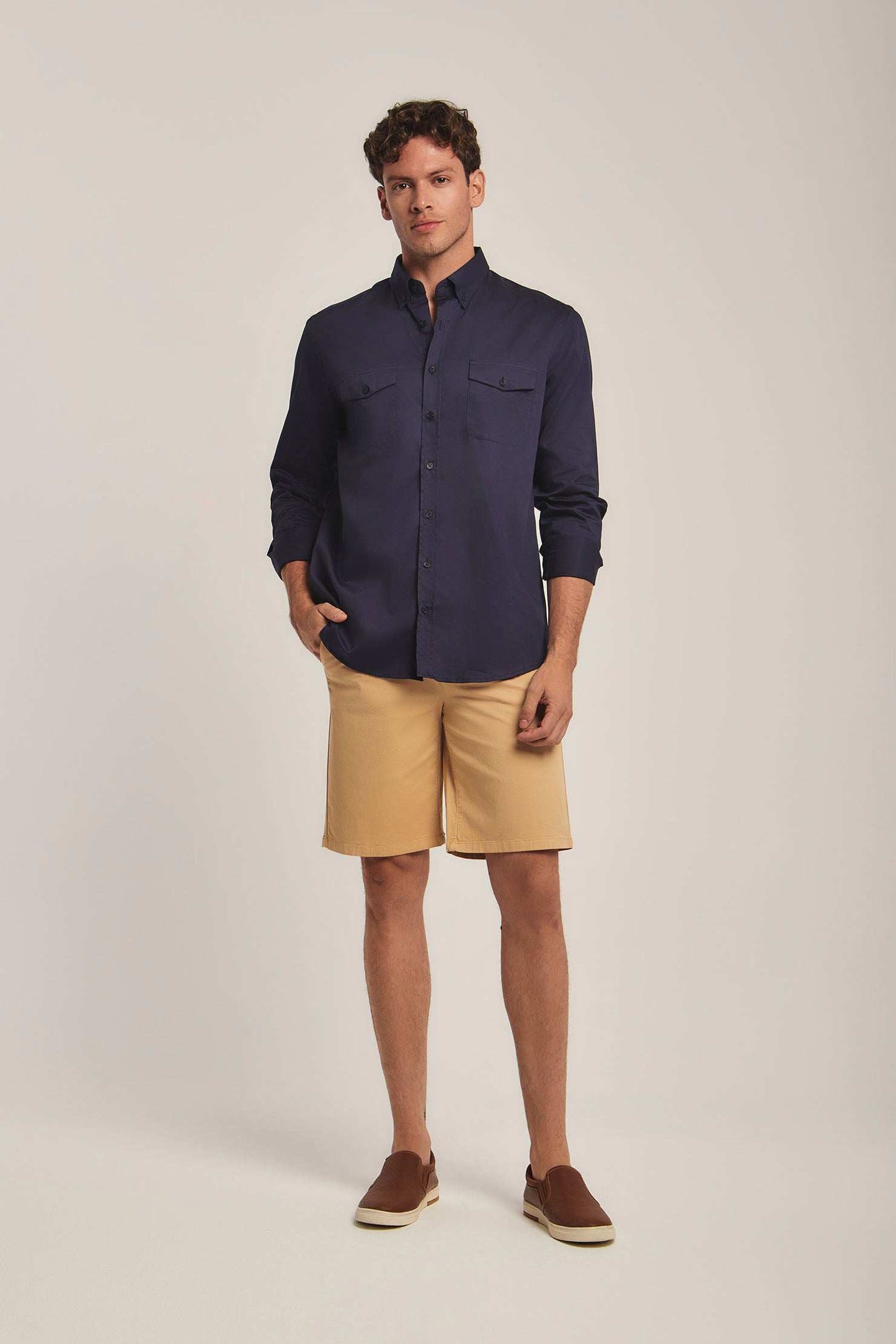 Men Regular Fit Shirt -  Navy