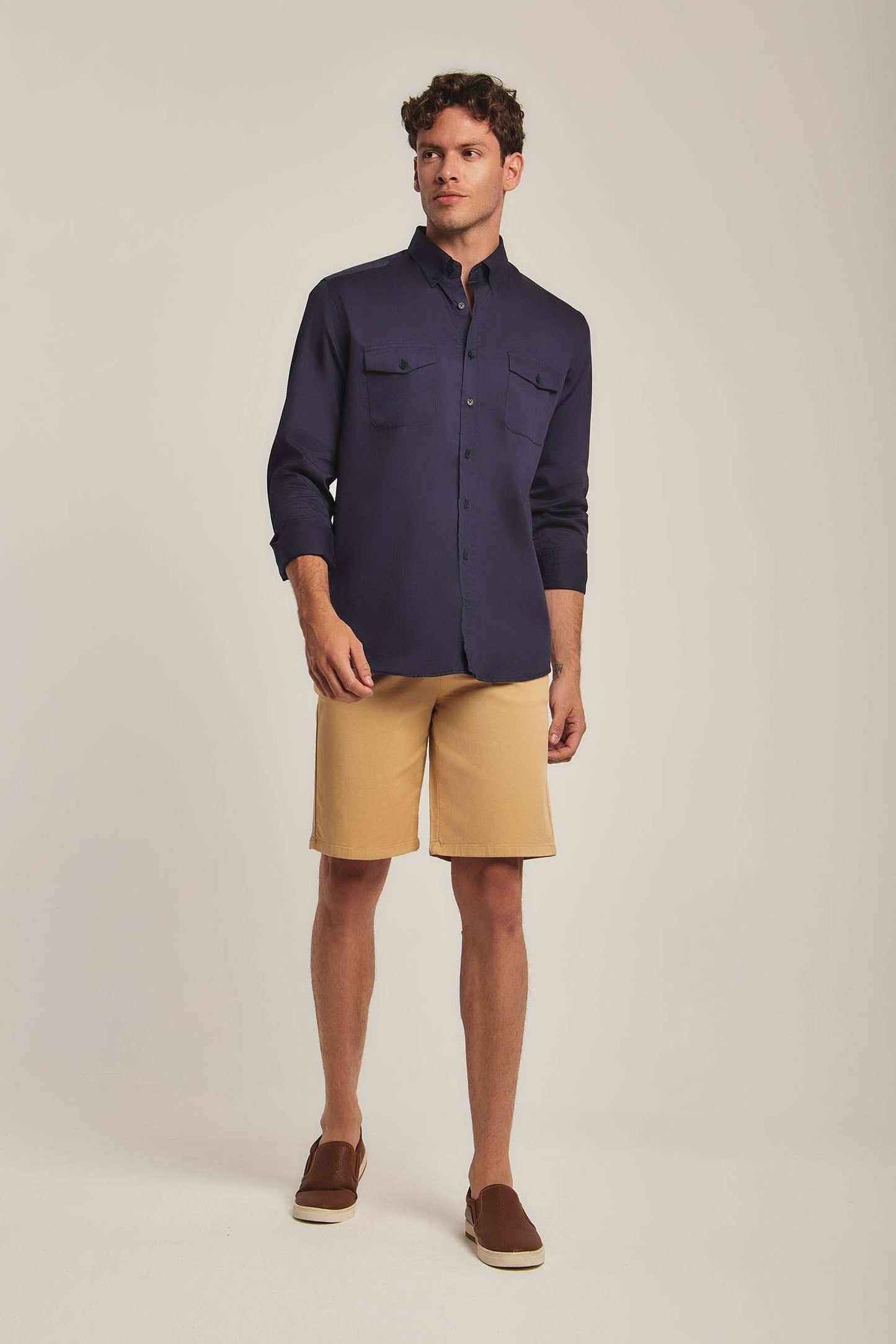 Men Regular Fit Shirt -  Navy