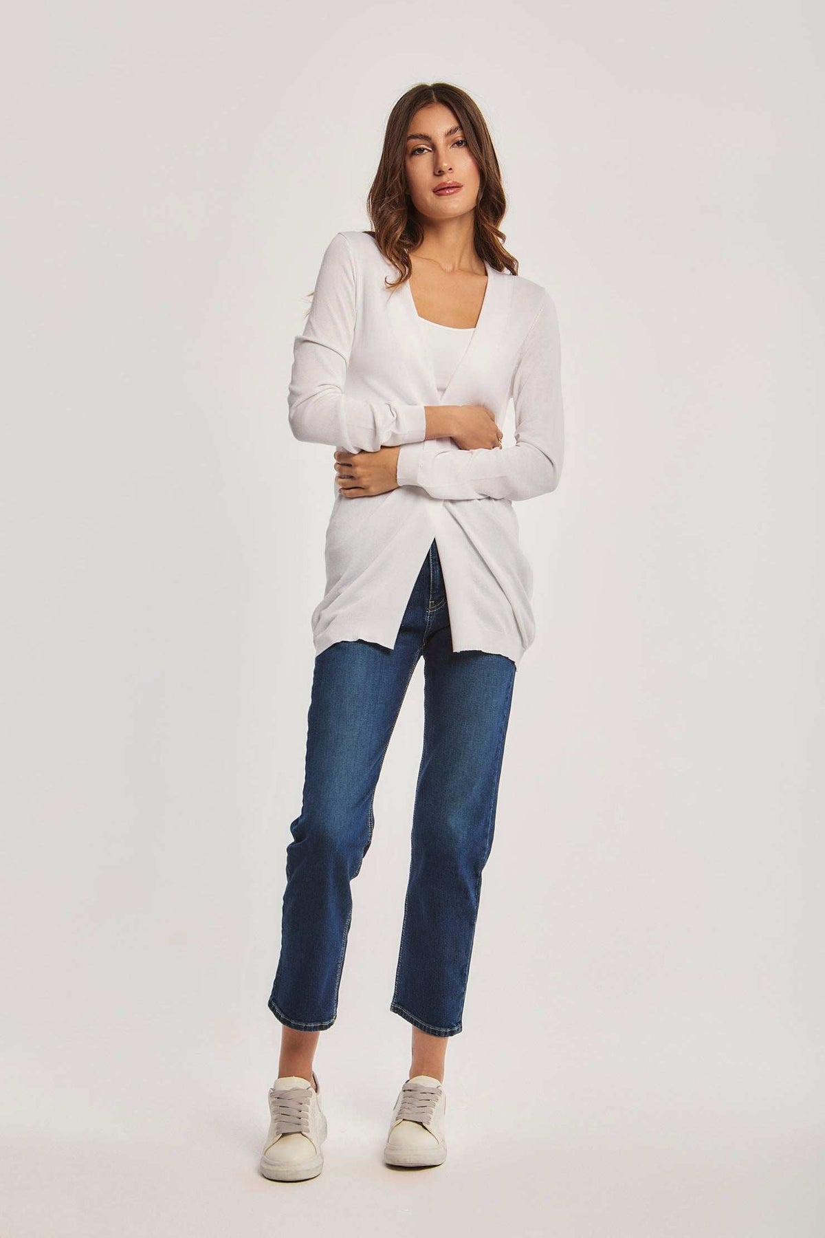 Women Regular Fit Cardigan - White