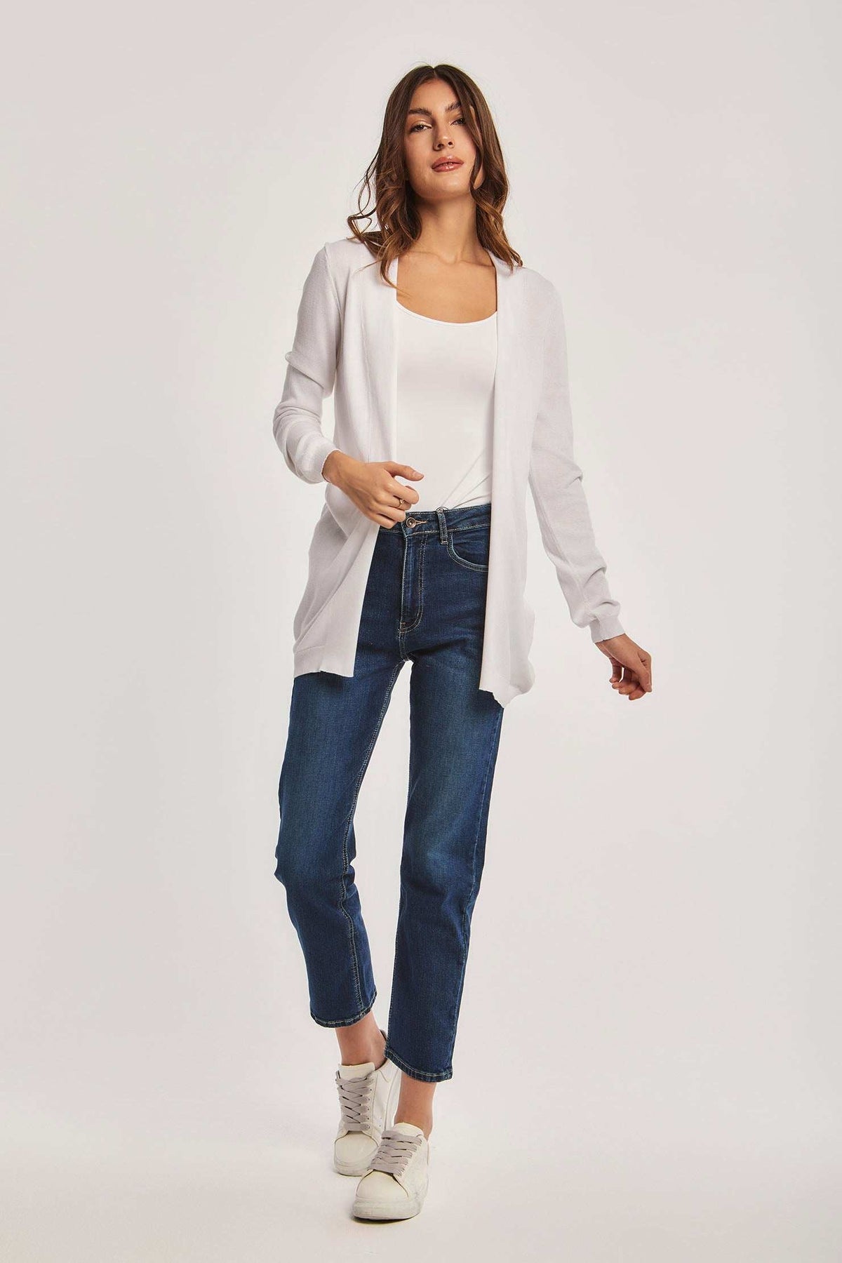 Women Regular Fit Cardigan - White