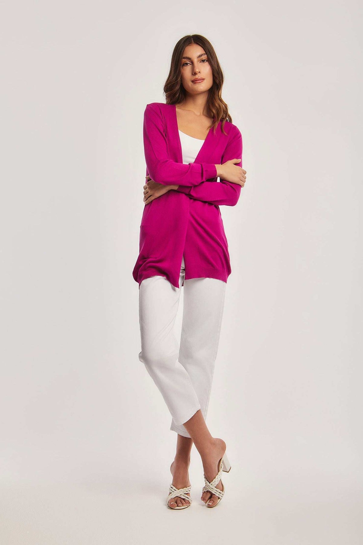 Women Regular Fit Cardigan - Baton Pink