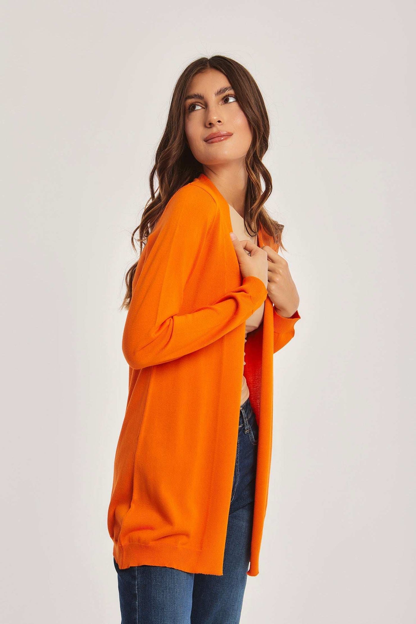 Women Regular Fit Cardigan - Celosia Orange