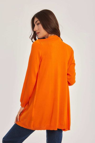 Women Regular Fit Cardigan - Celosia Orange