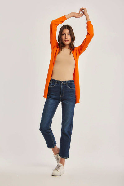 Women Regular Fit Cardigan - Celosia Orange