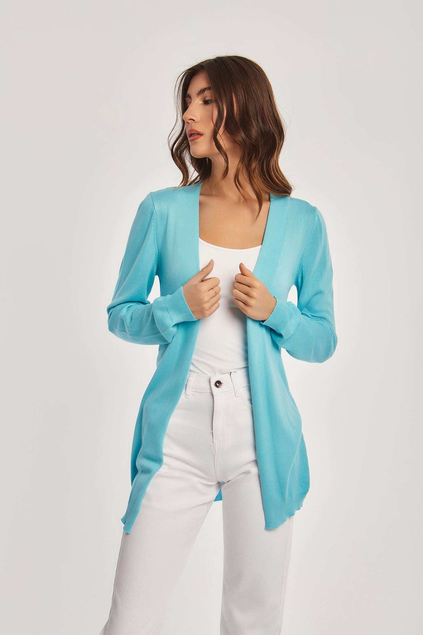Women Regular Fit Cardigan - Angel Blue