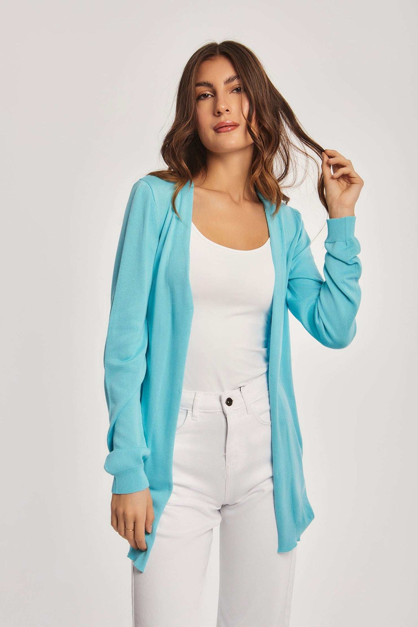 Women Regular Fit Cardigan - Angel Blue