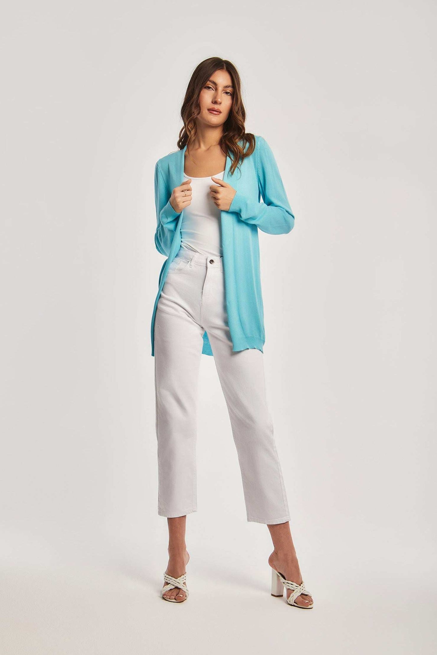 Women Regular Fit Cardigan - Angel Blue