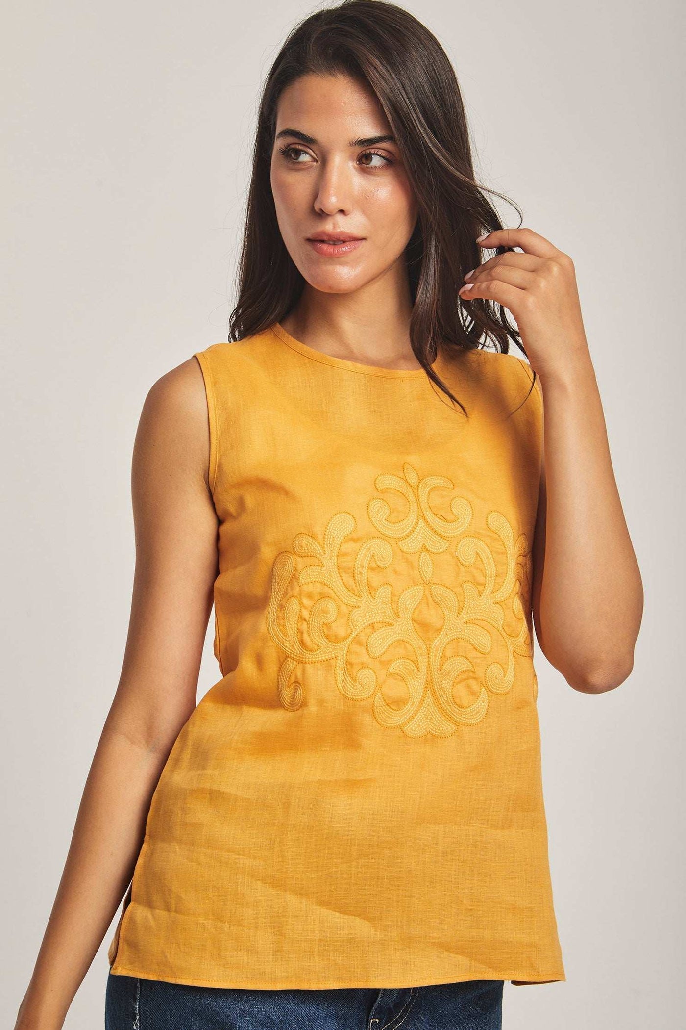 Women Regular Fit Top - Yellow