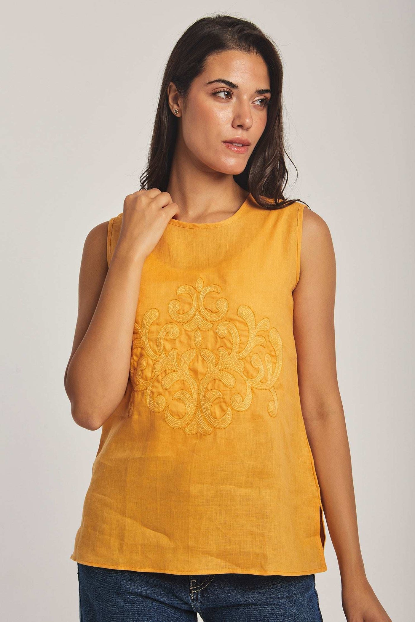 Women Regular Fit Top - Yellow