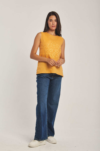 Women Regular Fit Top - Yellow