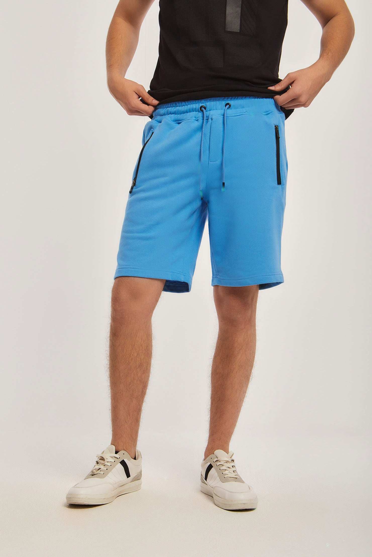 Men Regular Fit Sweat Short - Blue