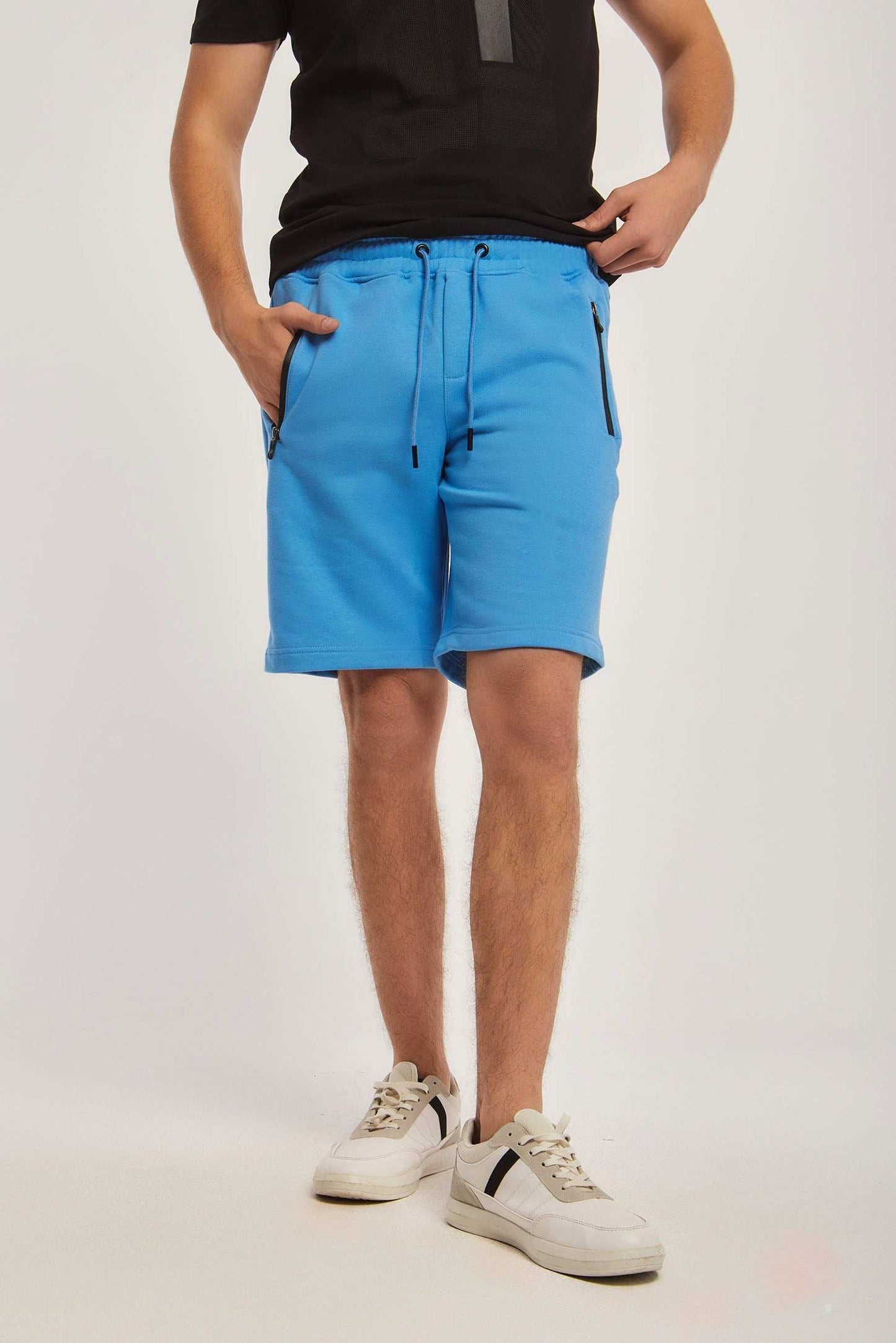 Men Regular Fit Sweat Short - Blue
