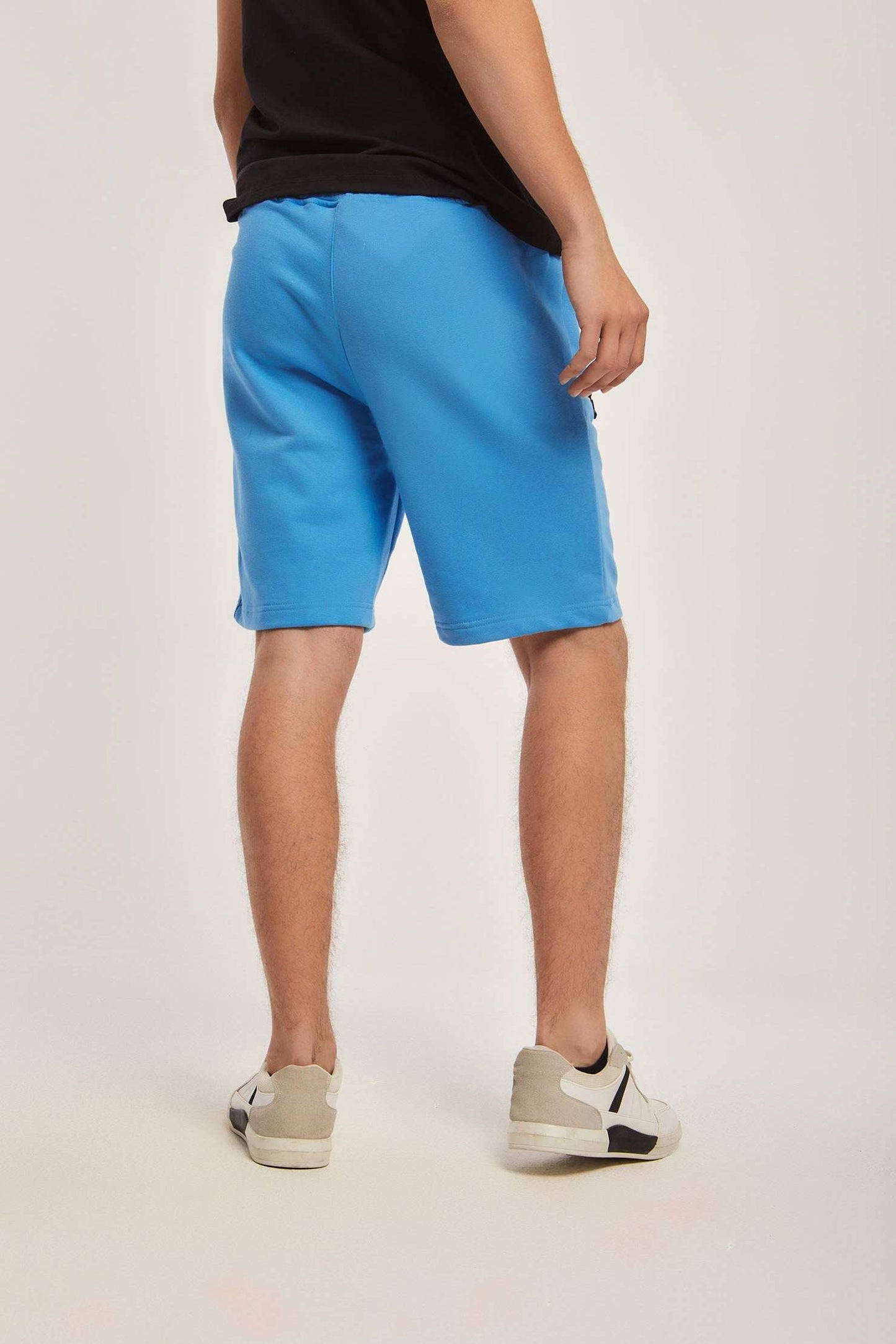 Men Regular Fit Sweat Short - Blue