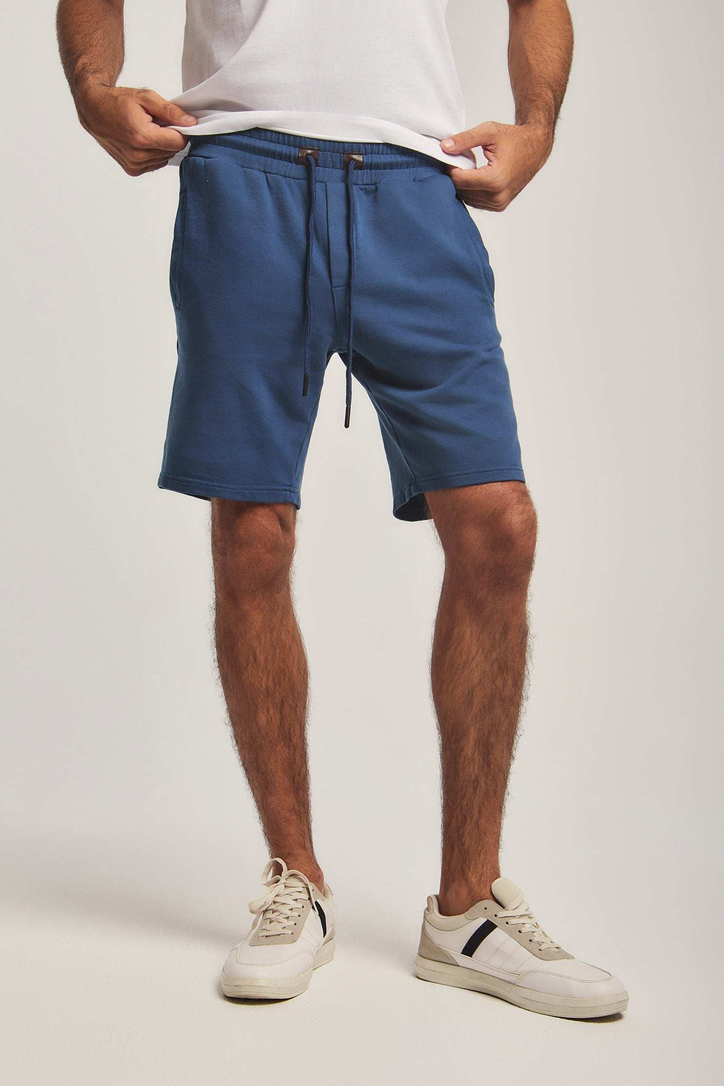 Men Regular Fit Sweat Short - Blue