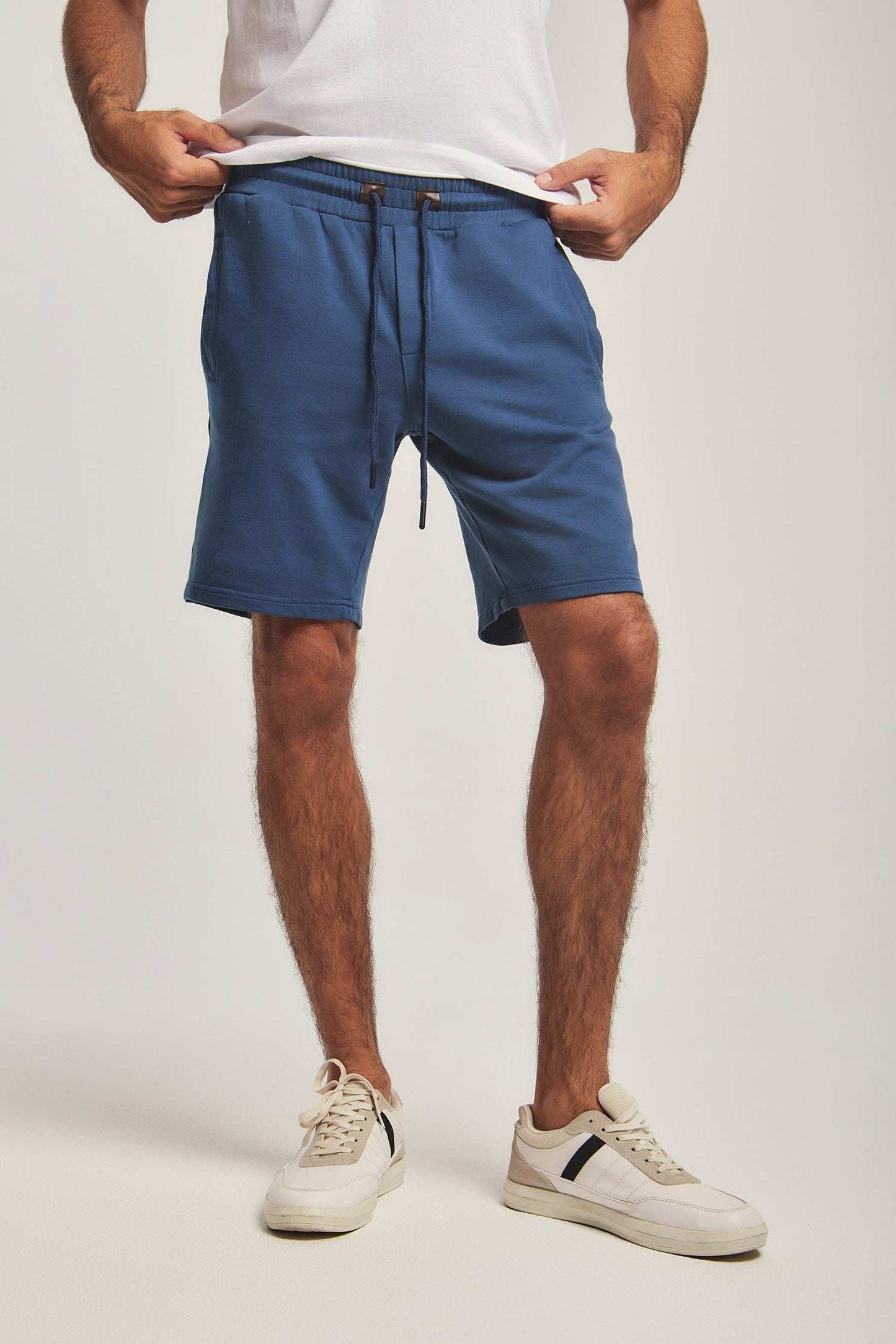 Men Regular Fit Sweat Short - Blue