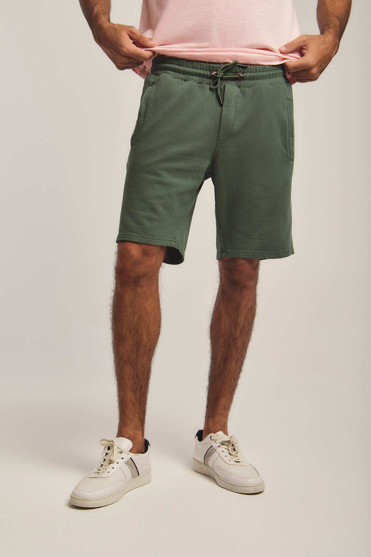 Men Regular Fit Sweat Short - Green