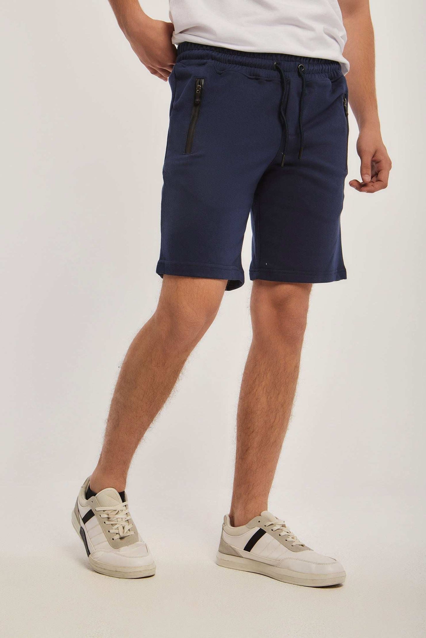 Men Regular Fit Sweat Short -  Navy