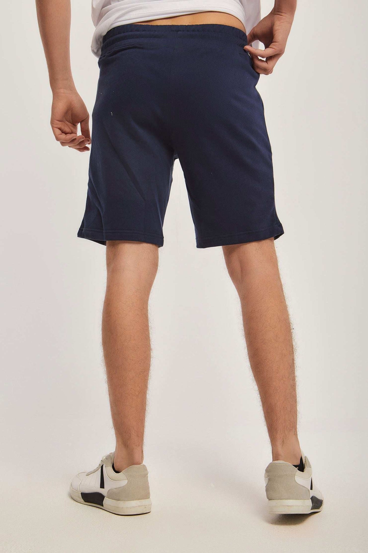 Men Regular Fit Sweat Short -  Navy