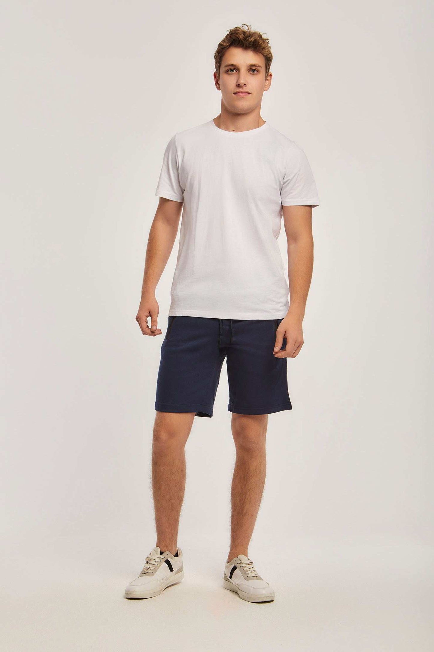 Men Regular Fit Sweat Short -  Navy