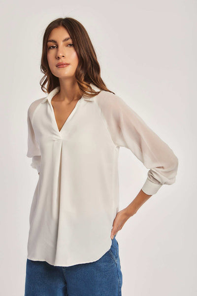 Women Regular Fit Blouse - White