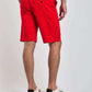 Dalydress men's red patterned shorts with back pockets, casual wear, rear view