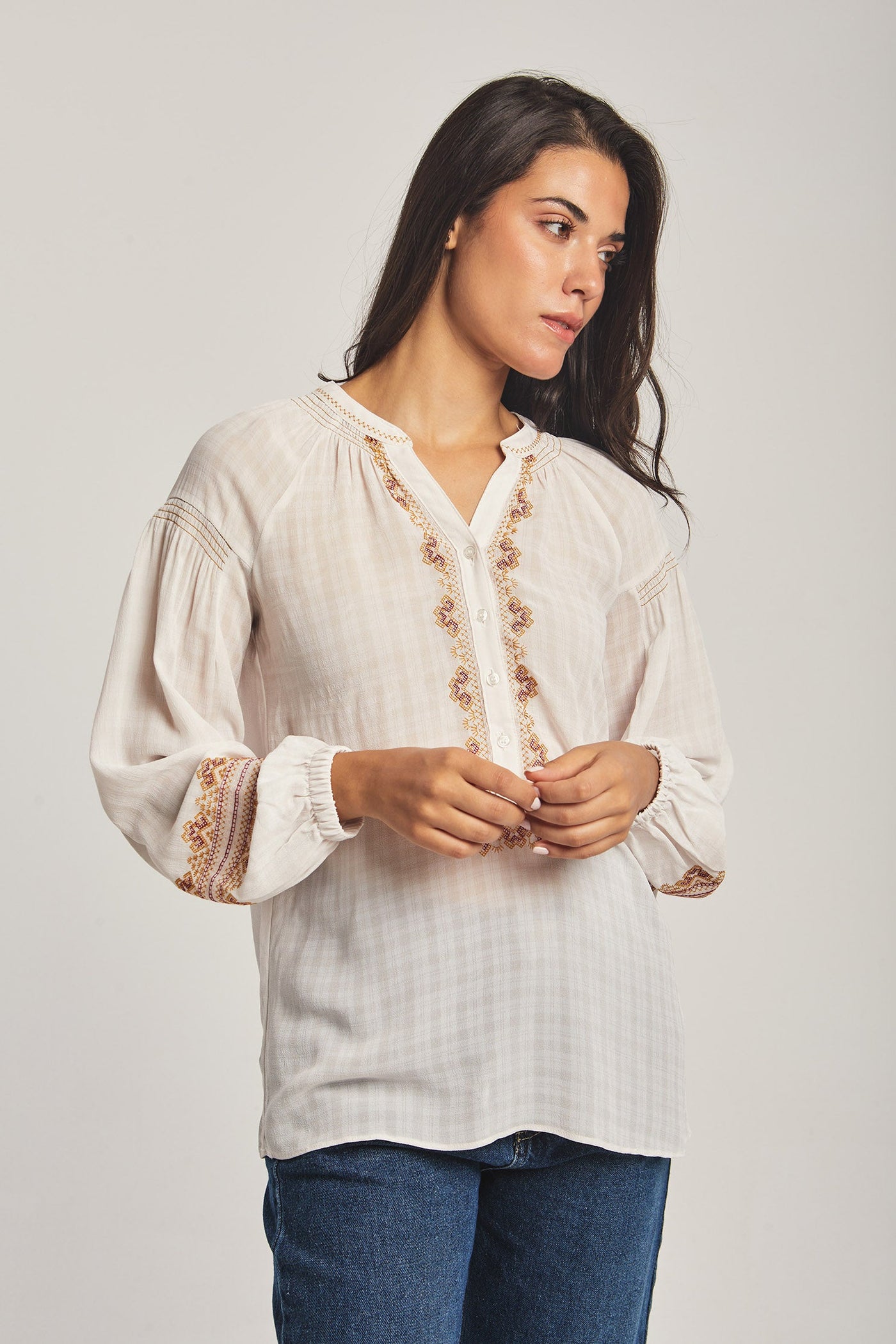 Women Regular Fit Blouse - Off White