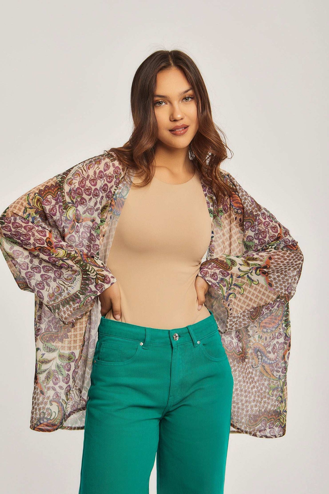 Women Regular Fit Kimono - Multicolor