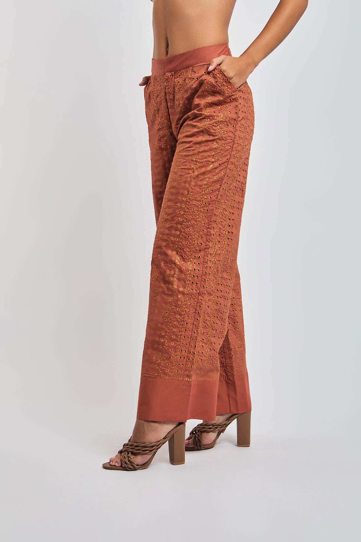 Women Regular Fit Pant - Orange
