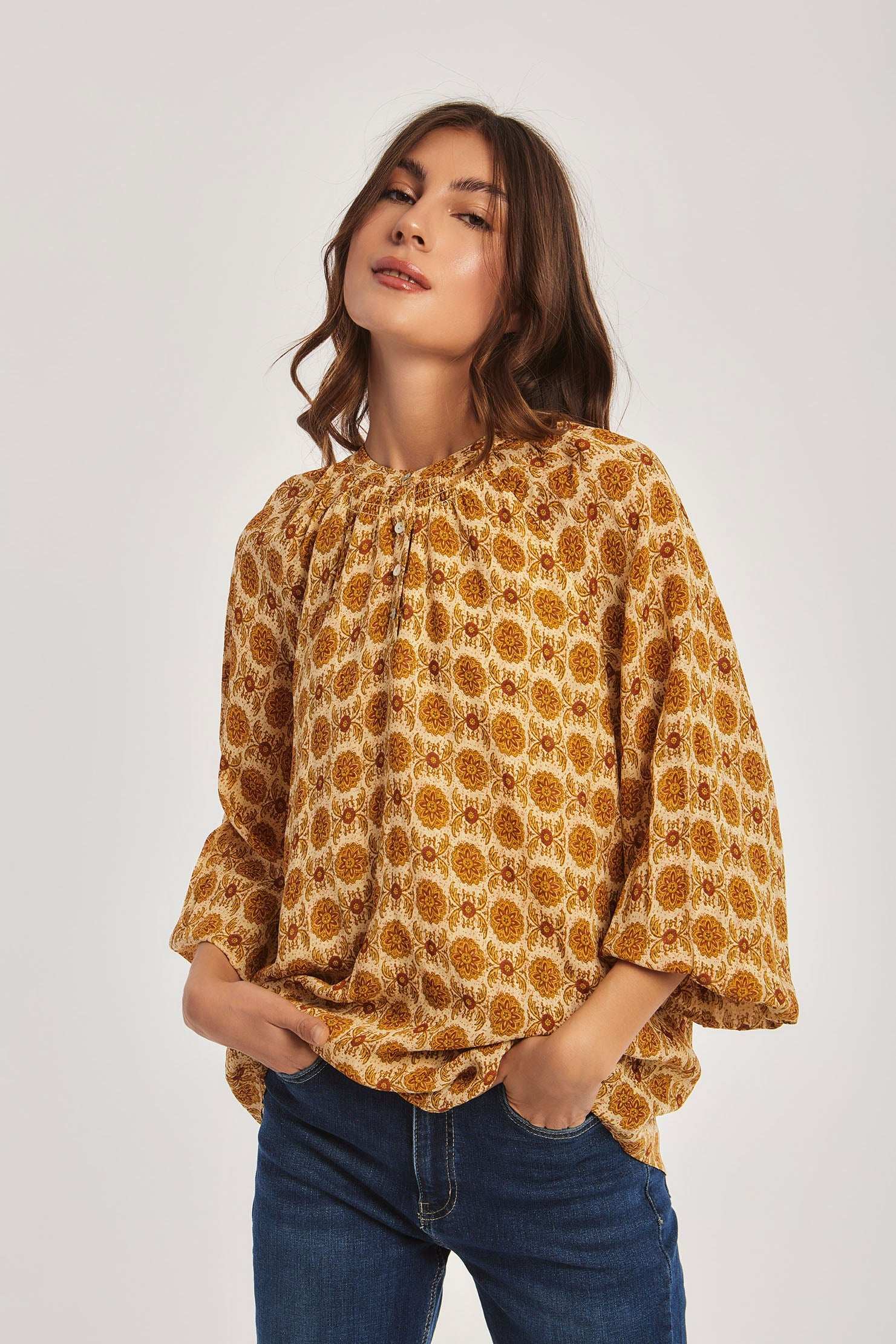 بلوزة نسائية عادية - خضراء