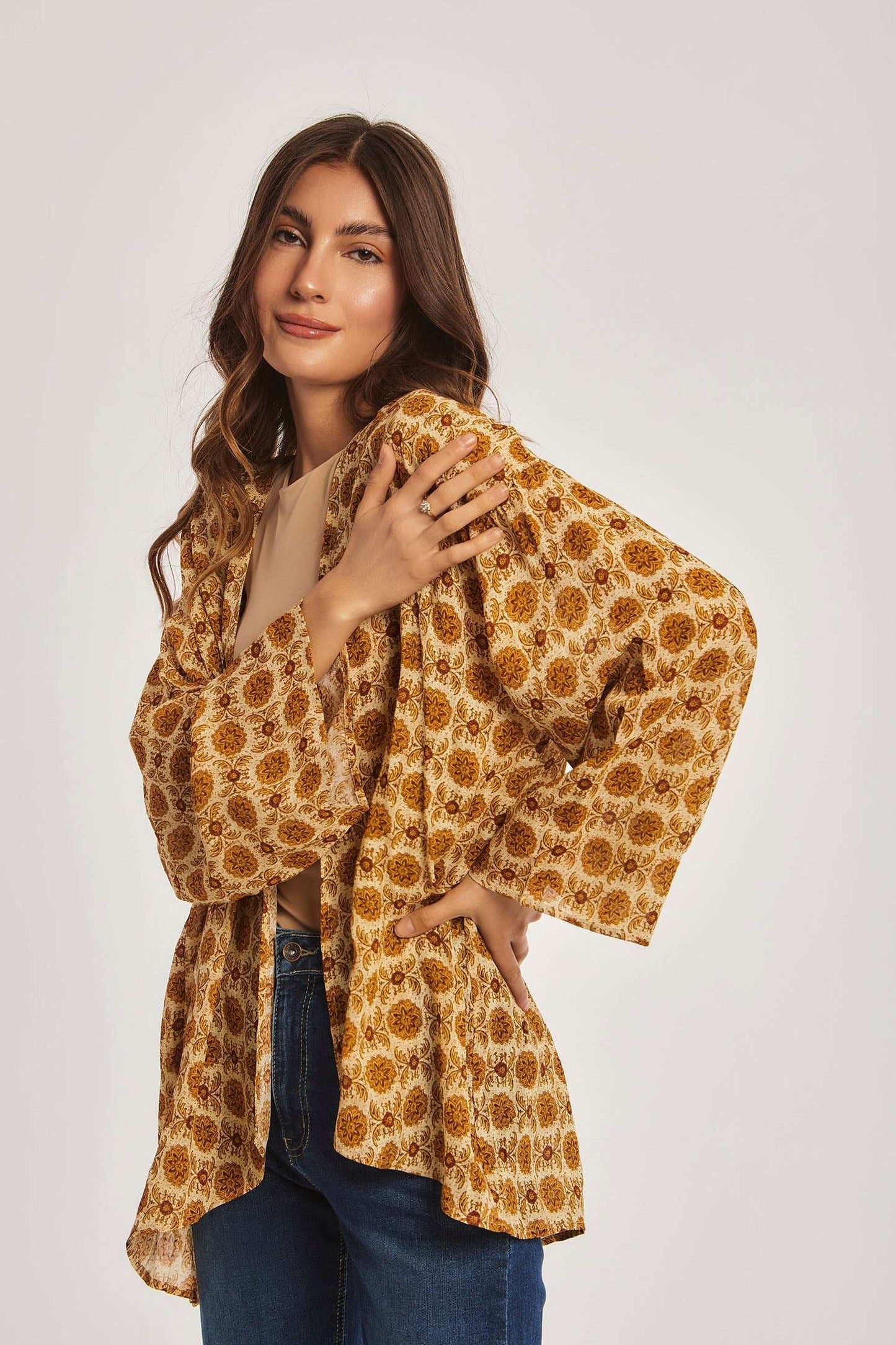 Women Regular Fit Kimono - Multicolorcolor