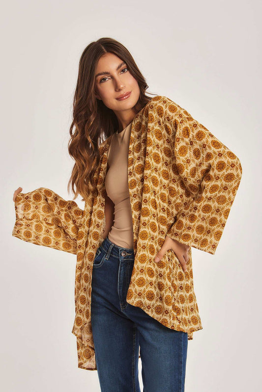 Women Regular Fit Kimono - Multicolorcolor