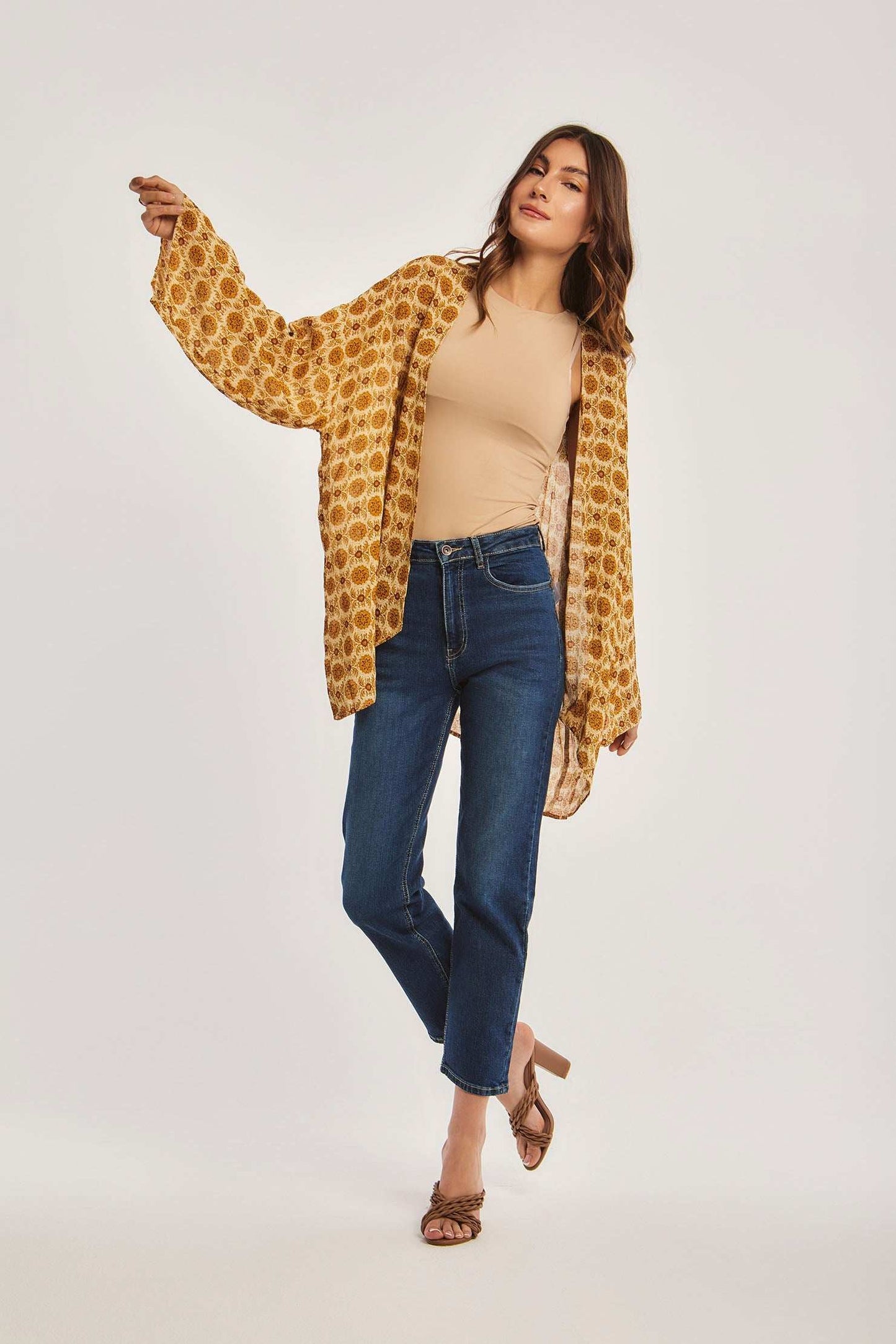 Women Regular Fit Kimono - Multicolorcolor