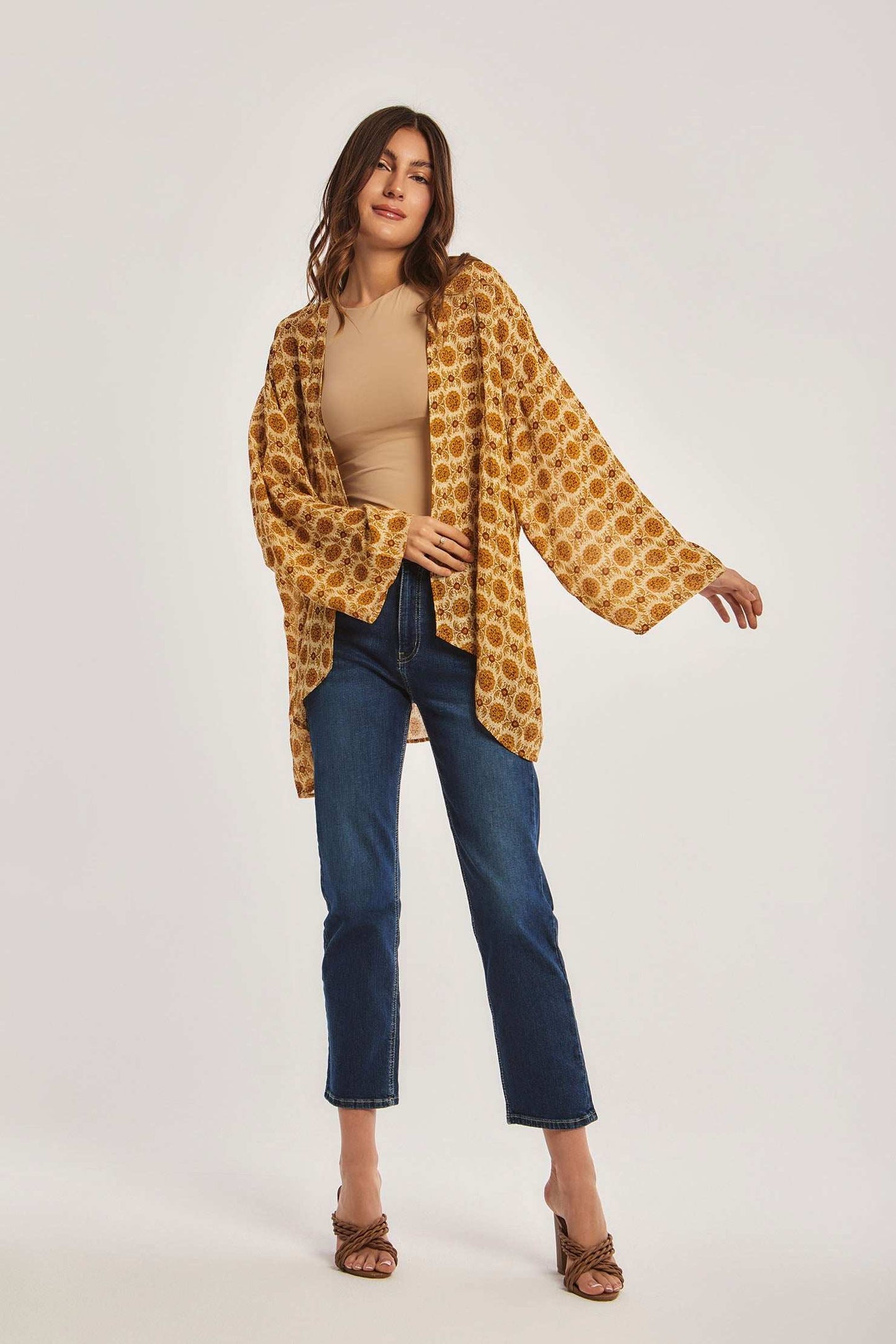 Women Regular Fit Kimono - Multicolorcolor