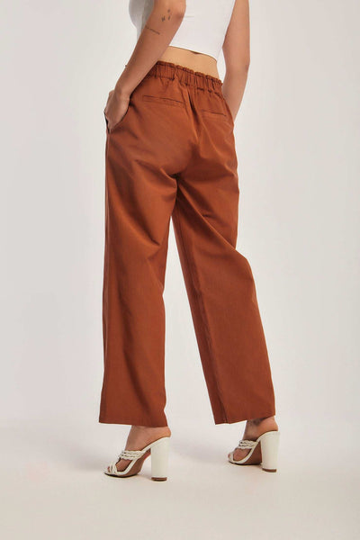 Women Regular Fit Pant - Brown